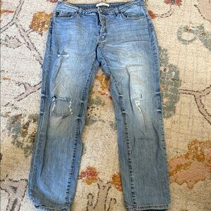 KanCan Medium Blue Distressed Boyfriend Jeans